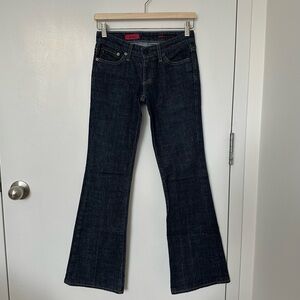 AG The Club Flare Bootcut Low Rise Indigo Dark Wash Jeans